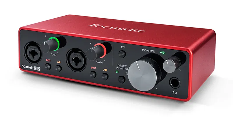 enregistrement audio focusrite scarlett 2i2