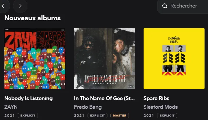 nouveaux albums tidal streaming musical