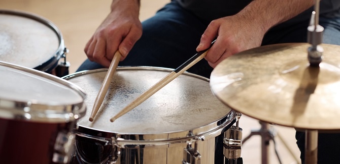 Baguettes Batterie 7A En Bois Jaune - Poids Constant Pour Jazz & Batterie Électronique
