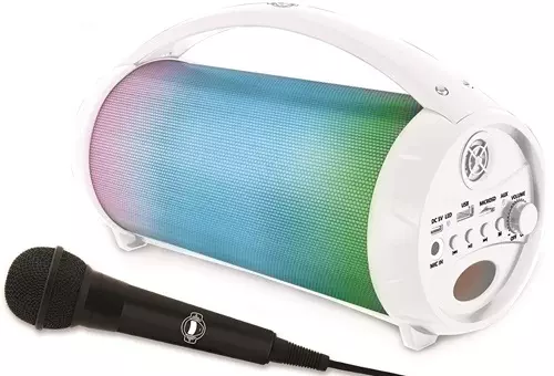 Microphone Karaoké avec Haut-parleur Bluetooth et changeur de voix micro-carte  SD, 4 effets sonores, Ampoule LED - Adulte/Enfant