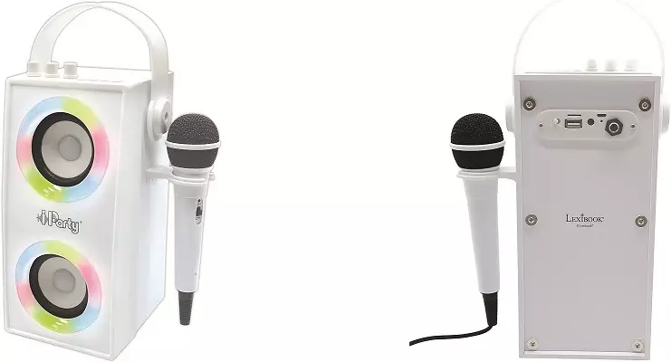 Micro Karaoké sans fil avec enceinte Bluetooth® intégrée iParty, avec effets  lumineux et fonction changement de voix 