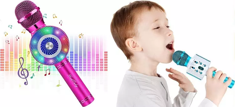 Acheter Portable sans fil Bluetooth Karaoke Microphone Ktv Microphone de  poche Haut-parleur pour enfants Scène musicale Jouet Musique Chant  Haut-parleur Enfants Cadeau