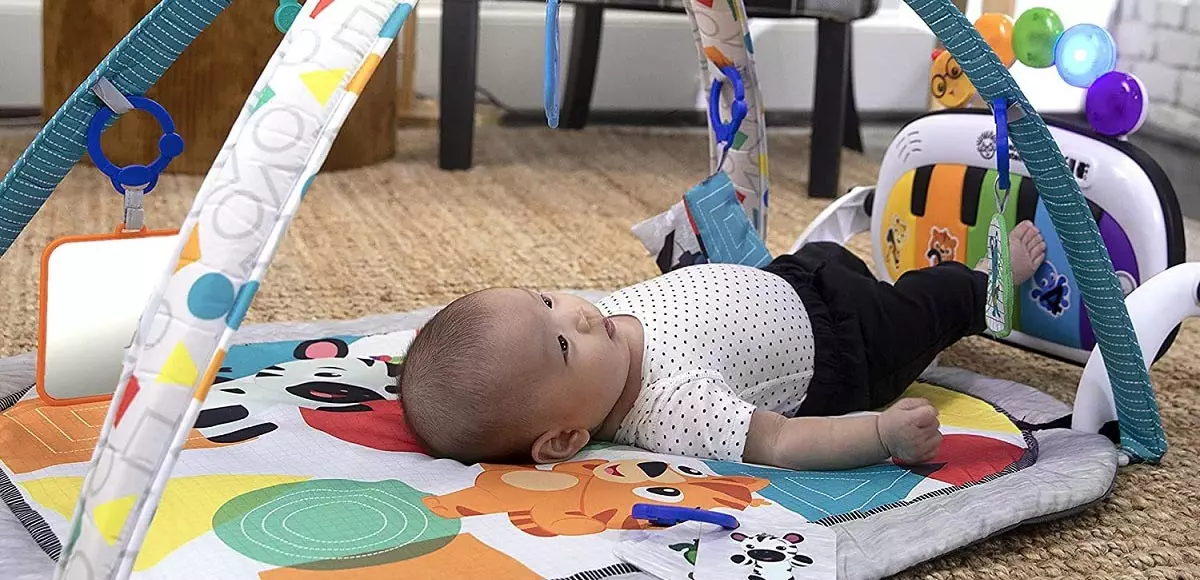 Tapis d'éveil,Tapis de jeu pour enfants de 0 à 12 mois, tapis de jeu,  gymnastique, activité musicale, Piano, à pédales - Type Blue